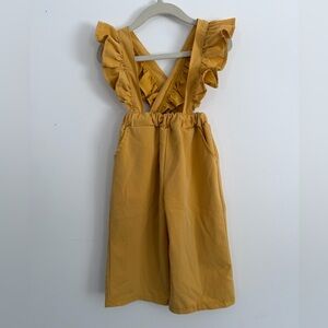 Bailey’s Blossoms 18-24mo Ruffle Overall Mustard Yellow Jumpsuit
